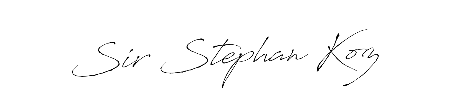 Create a beautiful signature design for name Sir Stephan Koz. With this signature (Antro_Vectra) fonts, you can make a handwritten signature for free. Sir Stephan Koz signature style 6 images and pictures png