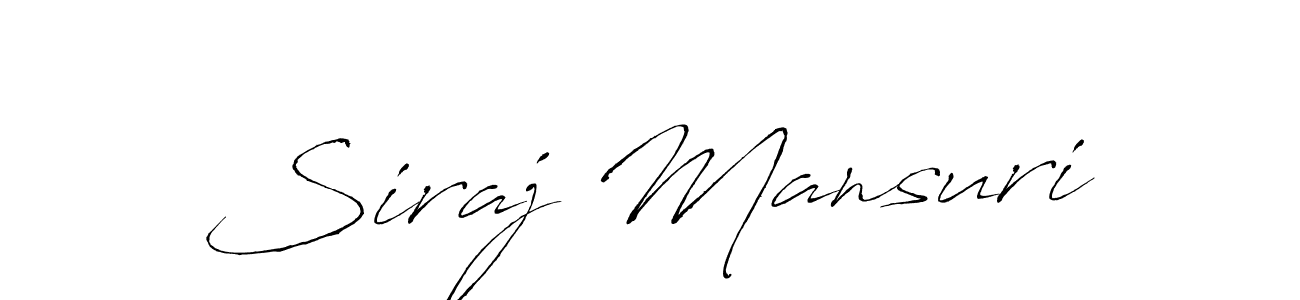 How to make Siraj Mansuri name signature. Use Antro_Vectra style for creating short signs online. This is the latest handwritten sign. Siraj Mansuri signature style 6 images and pictures png