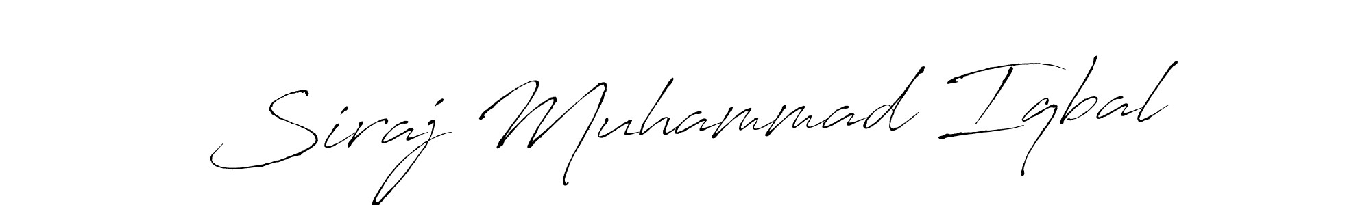 Create a beautiful signature design for name Siraj Muhammad Iqbal. With this signature (Antro_Vectra) fonts, you can make a handwritten signature for free. Siraj Muhammad Iqbal signature style 6 images and pictures png