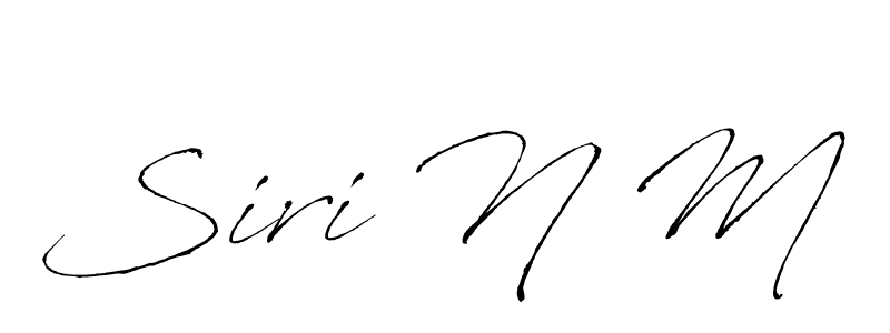 Design your own signature with our free online signature maker. With this signature software, you can create a handwritten (Antro_Vectra) signature for name Siri N M. Siri N M signature style 6 images and pictures png