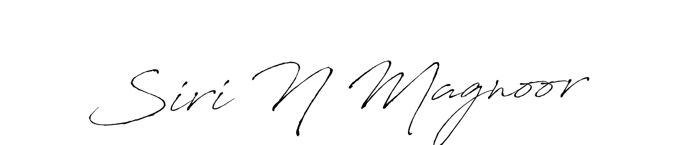 Antro_Vectra is a professional signature style that is perfect for those who want to add a touch of class to their signature. It is also a great choice for those who want to make their signature more unique. Get Siri N Magnoor name to fancy signature for free. Siri N Magnoor signature style 6 images and pictures png