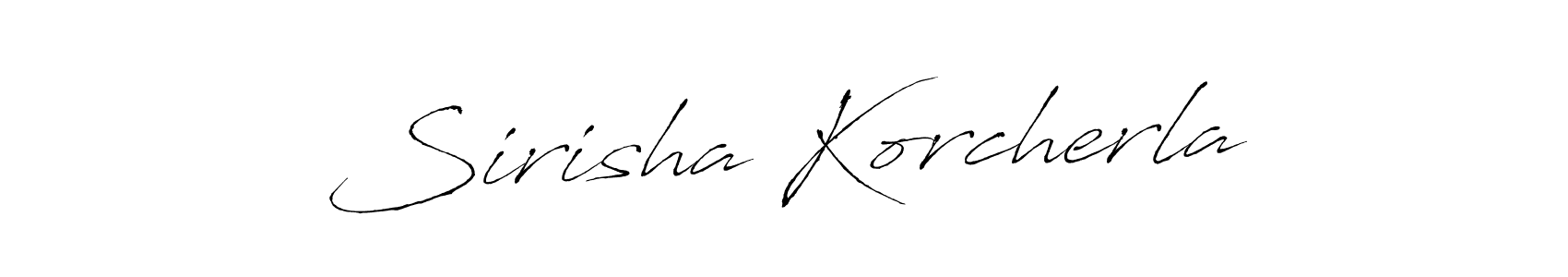 How to make Sirisha Korcherla signature? Antro_Vectra is a professional autograph style. Create handwritten signature for Sirisha Korcherla name. Sirisha Korcherla signature style 6 images and pictures png