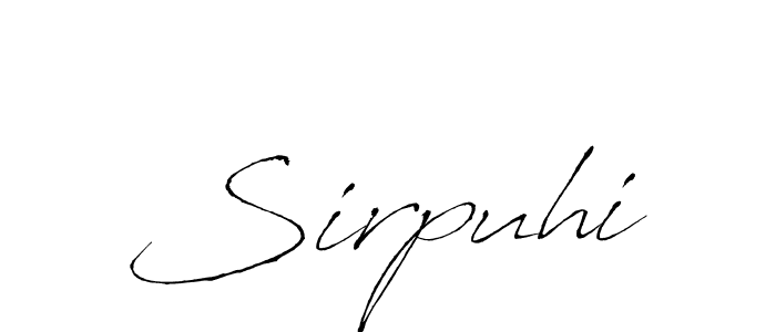 How to make Sirpuhi name signature. Use Antro_Vectra style for creating short signs online. This is the latest handwritten sign. Sirpuhi signature style 6 images and pictures png