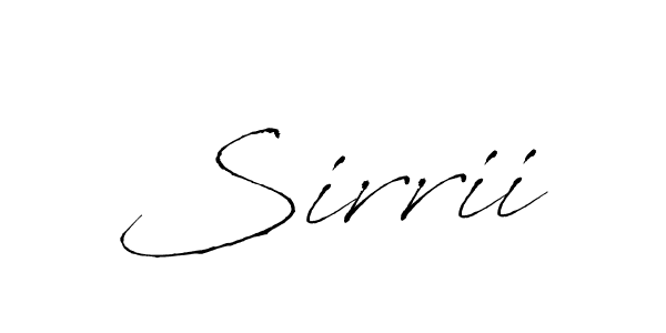 Use a signature maker to create a handwritten signature online. With this signature software, you can design (Antro_Vectra) your own signature for name Sirrii. Sirrii signature style 6 images and pictures png