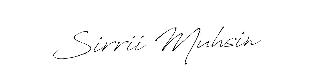 You should practise on your own different ways (Antro_Vectra) to write your name (Sirrii Muhsin) in signature. don't let someone else do it for you. Sirrii Muhsin signature style 6 images and pictures png