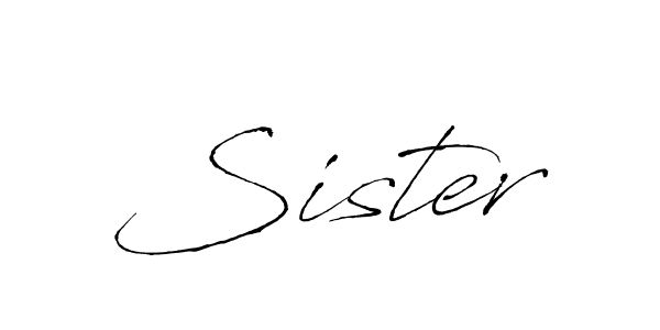 Create a beautiful signature design for name Sister. With this signature (Antro_Vectra) fonts, you can make a handwritten signature for free. Sister signature style 6 images and pictures png