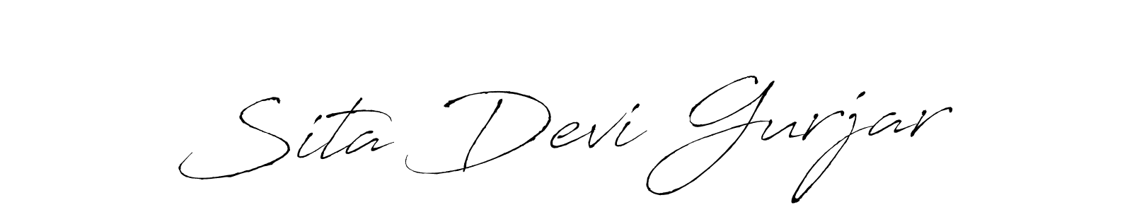 Create a beautiful signature design for name Sita Devi Gurjar. With this signature (Antro_Vectra) fonts, you can make a handwritten signature for free. Sita Devi Gurjar signature style 6 images and pictures png