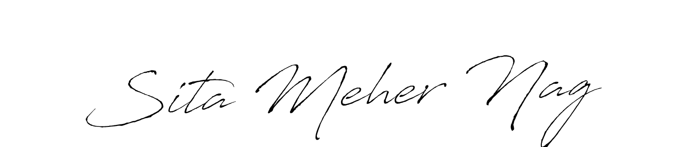 How to make Sita Meher Nag name signature. Use Antro_Vectra style for creating short signs online. This is the latest handwritten sign. Sita Meher Nag signature style 6 images and pictures png