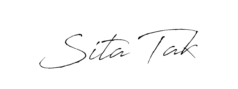 Design your own signature with our free online signature maker. With this signature software, you can create a handwritten (Antro_Vectra) signature for name Sita Tak. Sita Tak signature style 6 images and pictures png