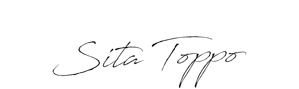 Antro_Vectra is a professional signature style that is perfect for those who want to add a touch of class to their signature. It is also a great choice for those who want to make their signature more unique. Get Sita Toppo name to fancy signature for free. Sita Toppo signature style 6 images and pictures png