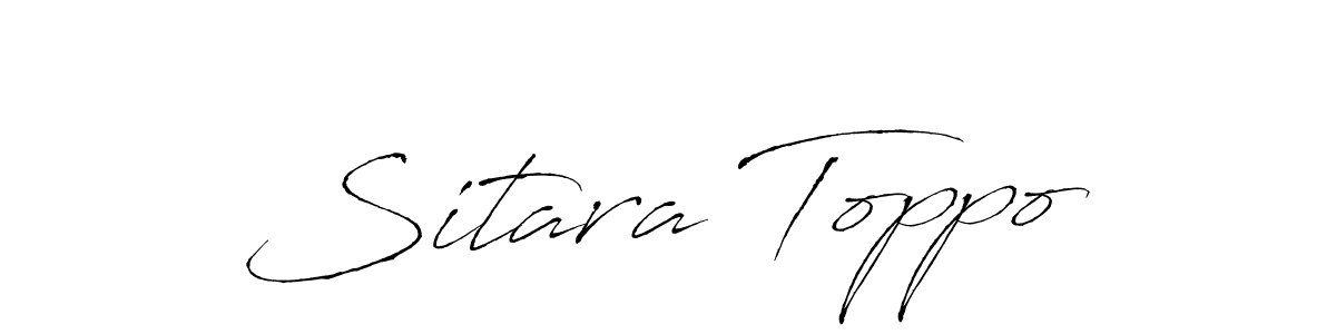 Antro_Vectra is a professional signature style that is perfect for those who want to add a touch of class to their signature. It is also a great choice for those who want to make their signature more unique. Get Sitara Toppo name to fancy signature for free. Sitara Toppo signature style 6 images and pictures png