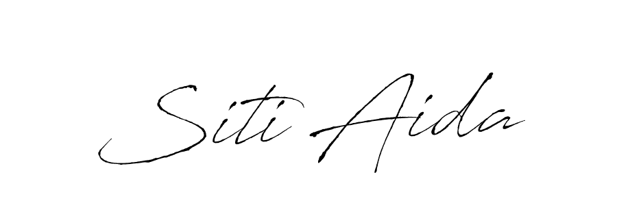 Make a beautiful signature design for name Siti Aida. With this signature (Antro_Vectra) style, you can create a handwritten signature for free. Siti Aida signature style 6 images and pictures png