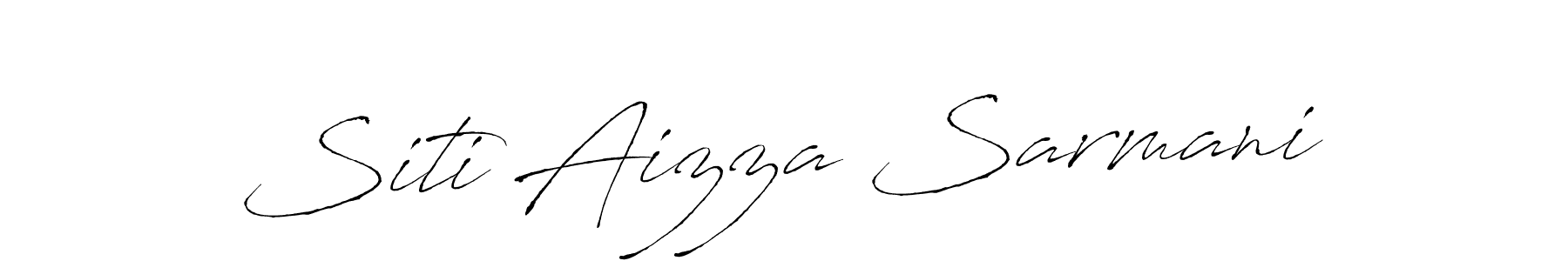 Create a beautiful signature design for name Siti Aizza Sarmani. With this signature (Antro_Vectra) fonts, you can make a handwritten signature for free. Siti Aizza Sarmani signature style 6 images and pictures png