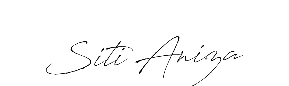 Make a beautiful signature design for name Siti Aniza. With this signature (Antro_Vectra) style, you can create a handwritten signature for free. Siti Aniza signature style 6 images and pictures png