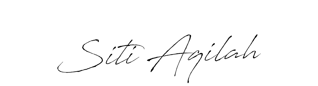 Antro_Vectra is a professional signature style that is perfect for those who want to add a touch of class to their signature. It is also a great choice for those who want to make their signature more unique. Get Siti Aqilah name to fancy signature for free. Siti Aqilah signature style 6 images and pictures png