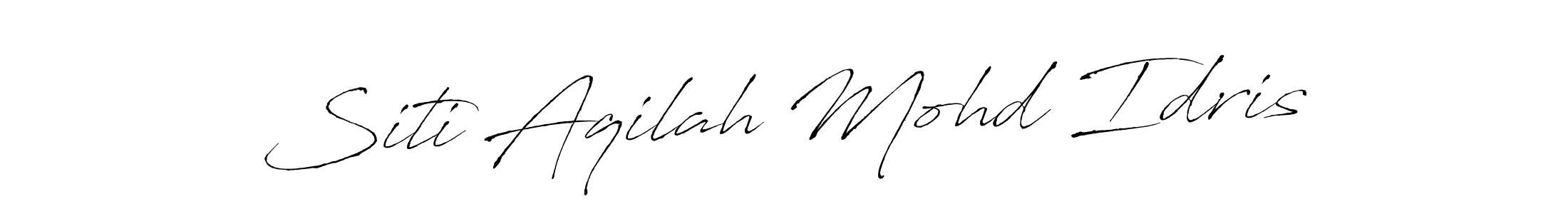 Use a signature maker to create a handwritten signature online. With this signature software, you can design (Antro_Vectra) your own signature for name Siti Aqilah Mohd Idris. Siti Aqilah Mohd Idris signature style 6 images and pictures png