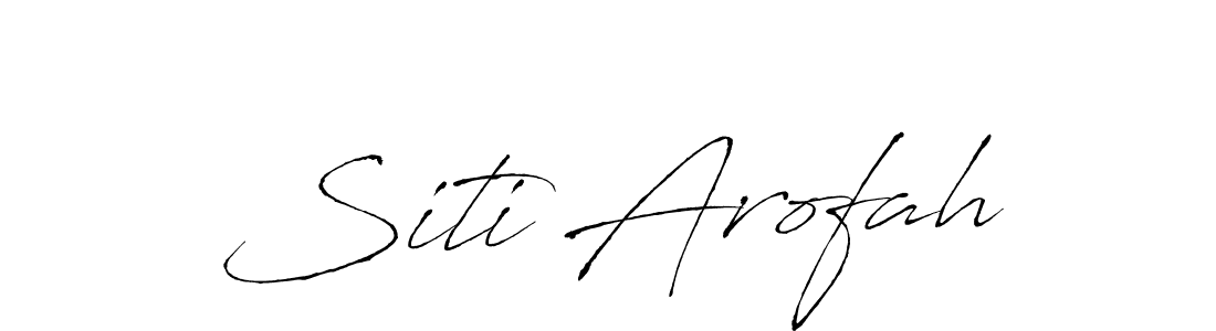 How to make Siti Arofah name signature. Use Antro_Vectra style for creating short signs online. This is the latest handwritten sign. Siti Arofah signature style 6 images and pictures png