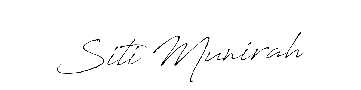 Design your own signature with our free online signature maker. With this signature software, you can create a handwritten (Antro_Vectra) signature for name Siti Munirah. Siti Munirah signature style 6 images and pictures png