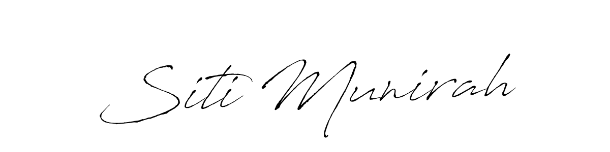 You should practise on your own different ways (Antro_Vectra) to write your name (Siti Munirah) in signature. don't let someone else do it for you. Siti Munirah signature style 6 images and pictures png