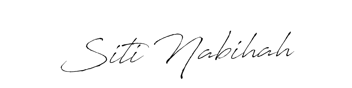 Antro_Vectra is a professional signature style that is perfect for those who want to add a touch of class to their signature. It is also a great choice for those who want to make their signature more unique. Get Siti Nabihah name to fancy signature for free. Siti Nabihah signature style 6 images and pictures png