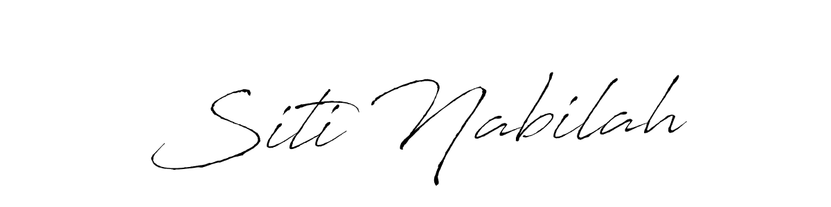 Make a beautiful signature design for name Siti Nabilah. With this signature (Antro_Vectra) style, you can create a handwritten signature for free. Siti Nabilah signature style 6 images and pictures png