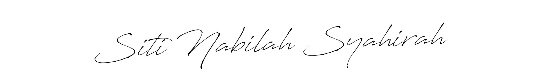 Create a beautiful signature design for name Siti Nabilah Syahirah. With this signature (Antro_Vectra) fonts, you can make a handwritten signature for free. Siti Nabilah Syahirah signature style 6 images and pictures png