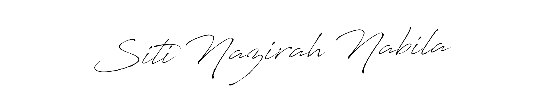 Create a beautiful signature design for name Siti Nazirah Nabila. With this signature (Antro_Vectra) fonts, you can make a handwritten signature for free. Siti Nazirah Nabila signature style 6 images and pictures png
