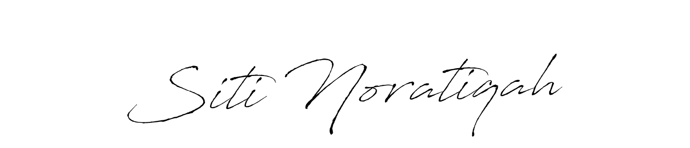 Create a beautiful signature design for name Siti Noratiqah. With this signature (Antro_Vectra) fonts, you can make a handwritten signature for free. Siti Noratiqah signature style 6 images and pictures png