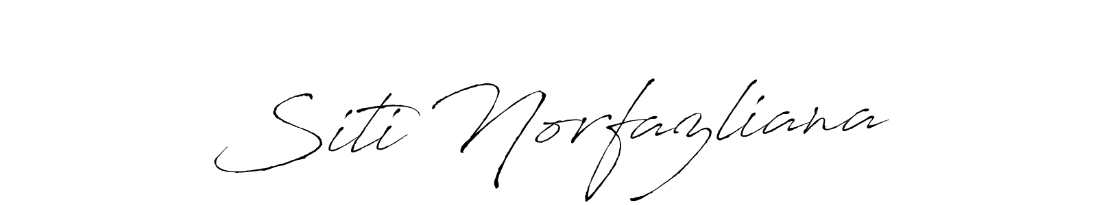Use a signature maker to create a handwritten signature online. With this signature software, you can design (Antro_Vectra) your own signature for name Siti Norfazliana. Siti Norfazliana signature style 6 images and pictures png