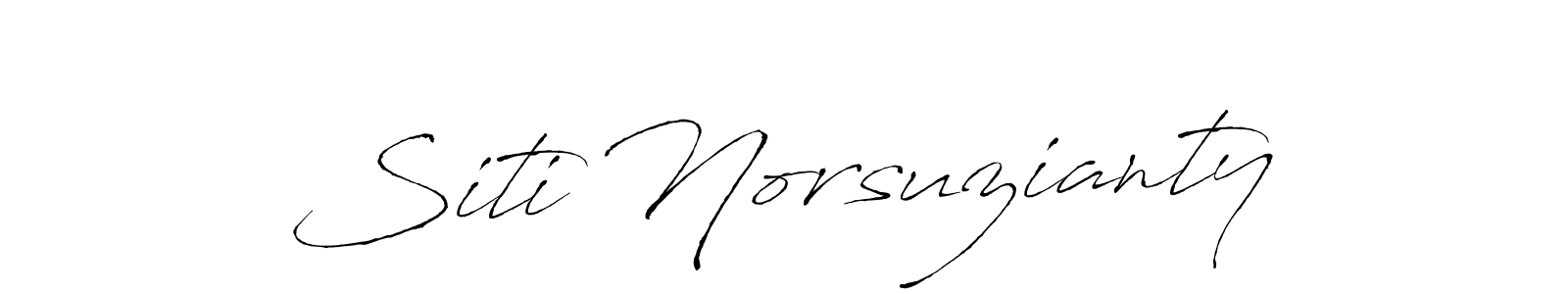 It looks lik you need a new signature style for name Siti Norsuzianty. Design unique handwritten (Antro_Vectra) signature with our free signature maker in just a few clicks. Siti Norsuzianty signature style 6 images and pictures png