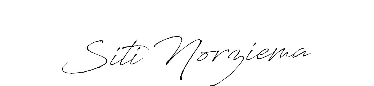 Create a beautiful signature design for name Siti Norziema. With this signature (Antro_Vectra) fonts, you can make a handwritten signature for free. Siti Norziema signature style 6 images and pictures png