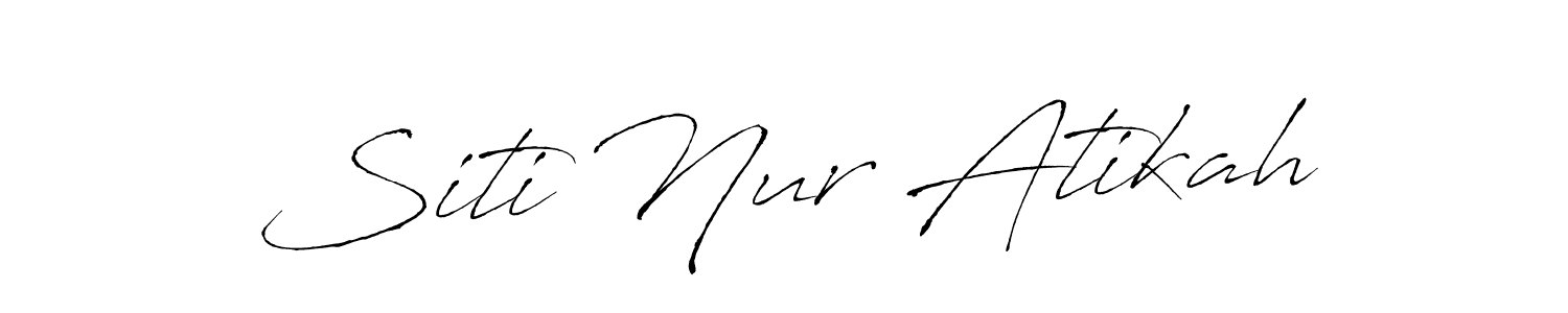 Antro_Vectra is a professional signature style that is perfect for those who want to add a touch of class to their signature. It is also a great choice for those who want to make their signature more unique. Get Siti Nur Atikah name to fancy signature for free. Siti Nur Atikah signature style 6 images and pictures png