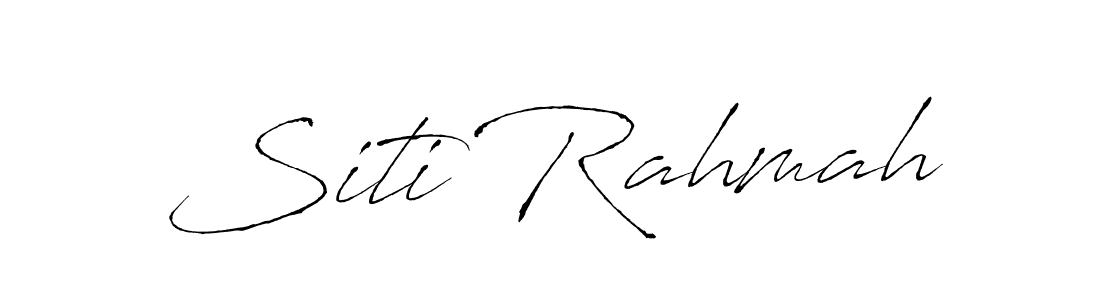 Make a beautiful signature design for name Siti Rahmah. With this signature (Antro_Vectra) style, you can create a handwritten signature for free. Siti Rahmah signature style 6 images and pictures png