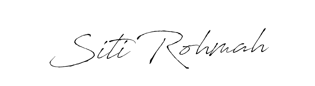 Similarly Antro_Vectra is the best handwritten signature design. Signature creator online .You can use it as an online autograph creator for name Siti Rohmah. Siti Rohmah signature style 6 images and pictures png