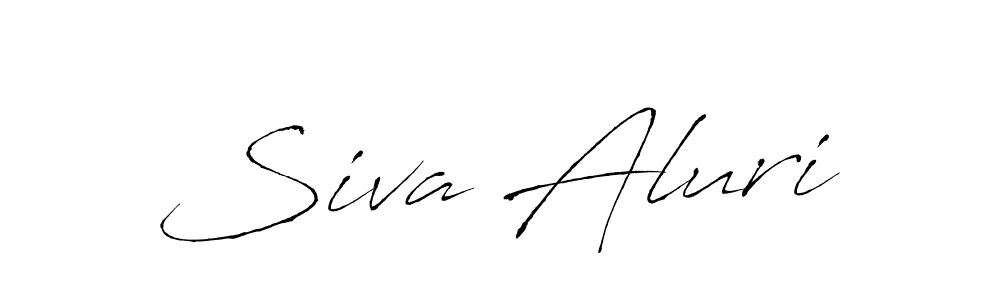 Make a beautiful signature design for name Siva Aluri. With this signature (Antro_Vectra) style, you can create a handwritten signature for free. Siva Aluri signature style 6 images and pictures png