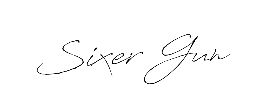 How to make Sixer Gun signature? Antro_Vectra is a professional autograph style. Create handwritten signature for Sixer Gun name. Sixer Gun signature style 6 images and pictures png