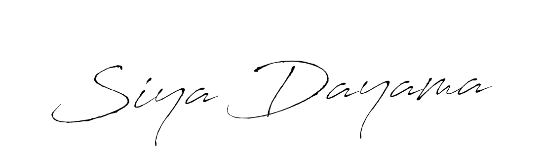 Design your own signature with our free online signature maker. With this signature software, you can create a handwritten (Antro_Vectra) signature for name Siya Dayama. Siya Dayama signature style 6 images and pictures png