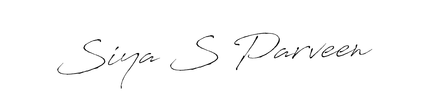 Create a beautiful signature design for name Siya S Parveen. With this signature (Antro_Vectra) fonts, you can make a handwritten signature for free. Siya S Parveen signature style 6 images and pictures png