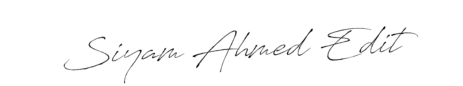 Use a signature maker to create a handwritten signature online. With this signature software, you can design (Antro_Vectra) your own signature for name Siyam Ahmed Edit. Siyam Ahmed Edit signature style 6 images and pictures png