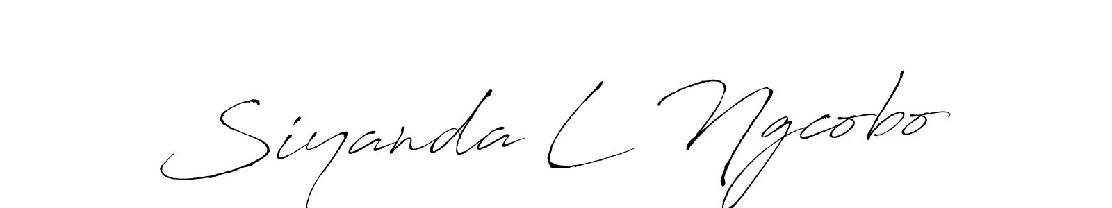 Antro_Vectra is a professional signature style that is perfect for those who want to add a touch of class to their signature. It is also a great choice for those who want to make their signature more unique. Get Siyanda L Ngcobo name to fancy signature for free. Siyanda L Ngcobo signature style 6 images and pictures png