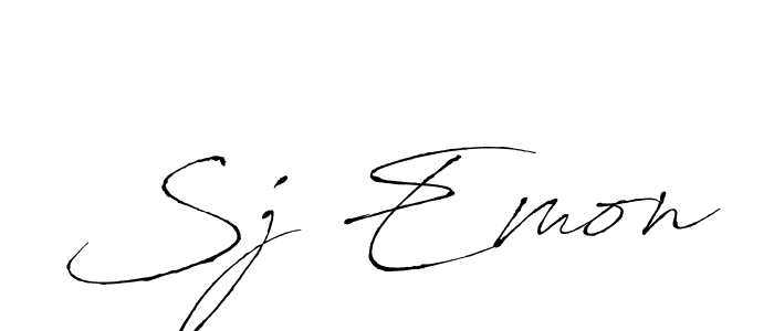 The best way (Antro_Vectra) to make a short signature is to pick only two or three words in your name. The name Sj Emon include a total of six letters. For converting this name. Sj Emon signature style 6 images and pictures png