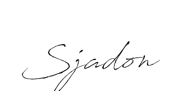 Antro_Vectra is a professional signature style that is perfect for those who want to add a touch of class to their signature. It is also a great choice for those who want to make their signature more unique. Get Sjadon name to fancy signature for free. Sjadon signature style 6 images and pictures png