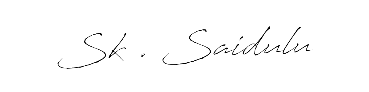 The best way (Antro_Vectra) to make a short signature is to pick only two or three words in your name. The name Sk . Saidulu include a total of six letters. For converting this name. Sk . Saidulu signature style 6 images and pictures png