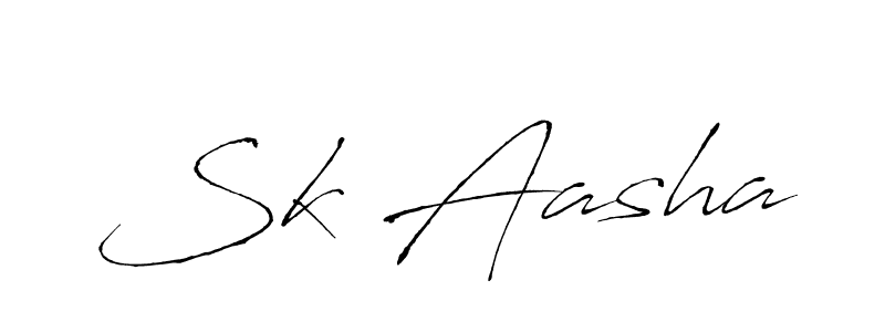 Use a signature maker to create a handwritten signature online. With this signature software, you can design (Antro_Vectra) your own signature for name Sk Aasha. Sk Aasha signature style 6 images and pictures png