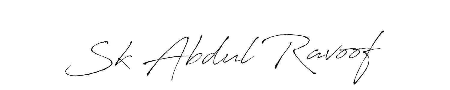 Design your own signature with our free online signature maker. With this signature software, you can create a handwritten (Antro_Vectra) signature for name Sk Abdul Ravoof. Sk Abdul Ravoof signature style 6 images and pictures png