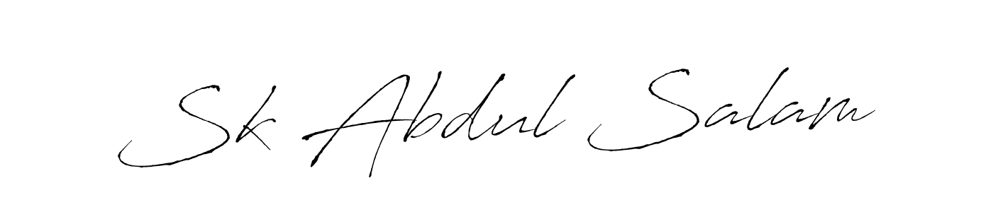 How to make Sk Abdul Salam name signature. Use Antro_Vectra style for creating short signs online. This is the latest handwritten sign. Sk Abdul Salam signature style 6 images and pictures png