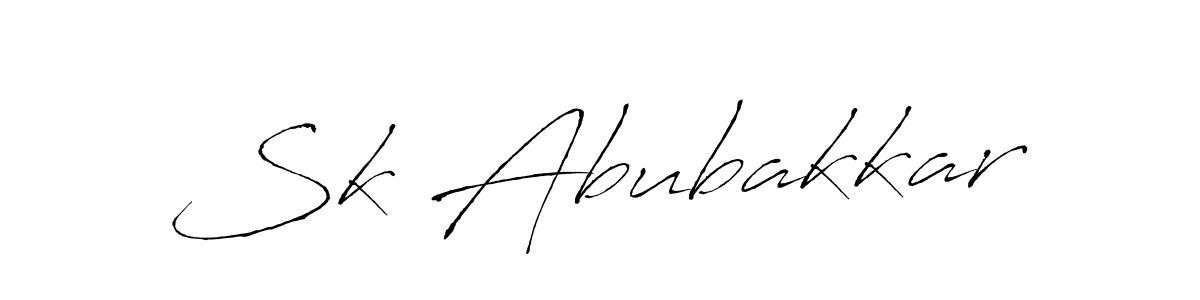 Create a beautiful signature design for name Sk Abubakkar. With this signature (Antro_Vectra) fonts, you can make a handwritten signature for free. Sk Abubakkar signature style 6 images and pictures png