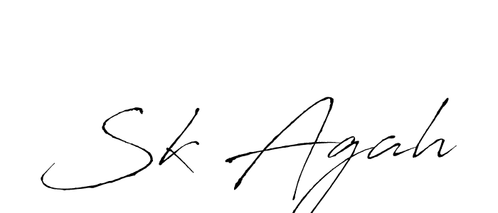 Create a beautiful signature design for name Sk Agah. With this signature (Antro_Vectra) fonts, you can make a handwritten signature for free. Sk Agah signature style 6 images and pictures png