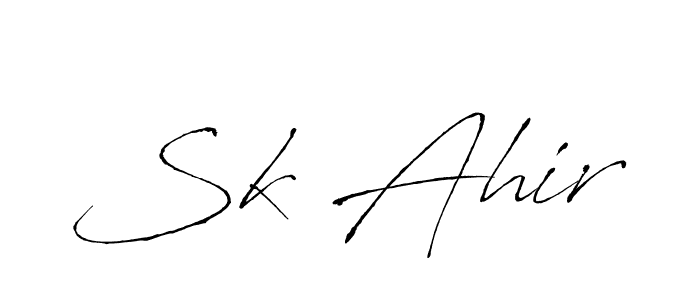 Sk Ahir stylish signature style. Best Handwritten Sign (Antro_Vectra) for my name. Handwritten Signature Collection Ideas for my name Sk Ahir. Sk Ahir signature style 6 images and pictures png