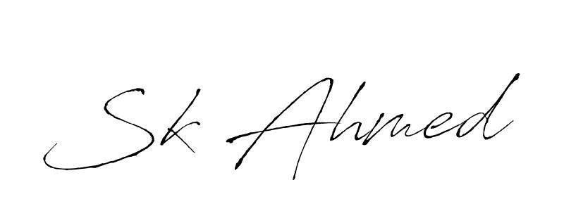 Make a beautiful signature design for name Sk Ahmed. With this signature (Antro_Vectra) style, you can create a handwritten signature for free. Sk Ahmed signature style 6 images and pictures png